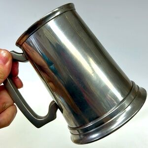 Vintage BIRKS  pewter with glass bottom stein stamped made in Eng…